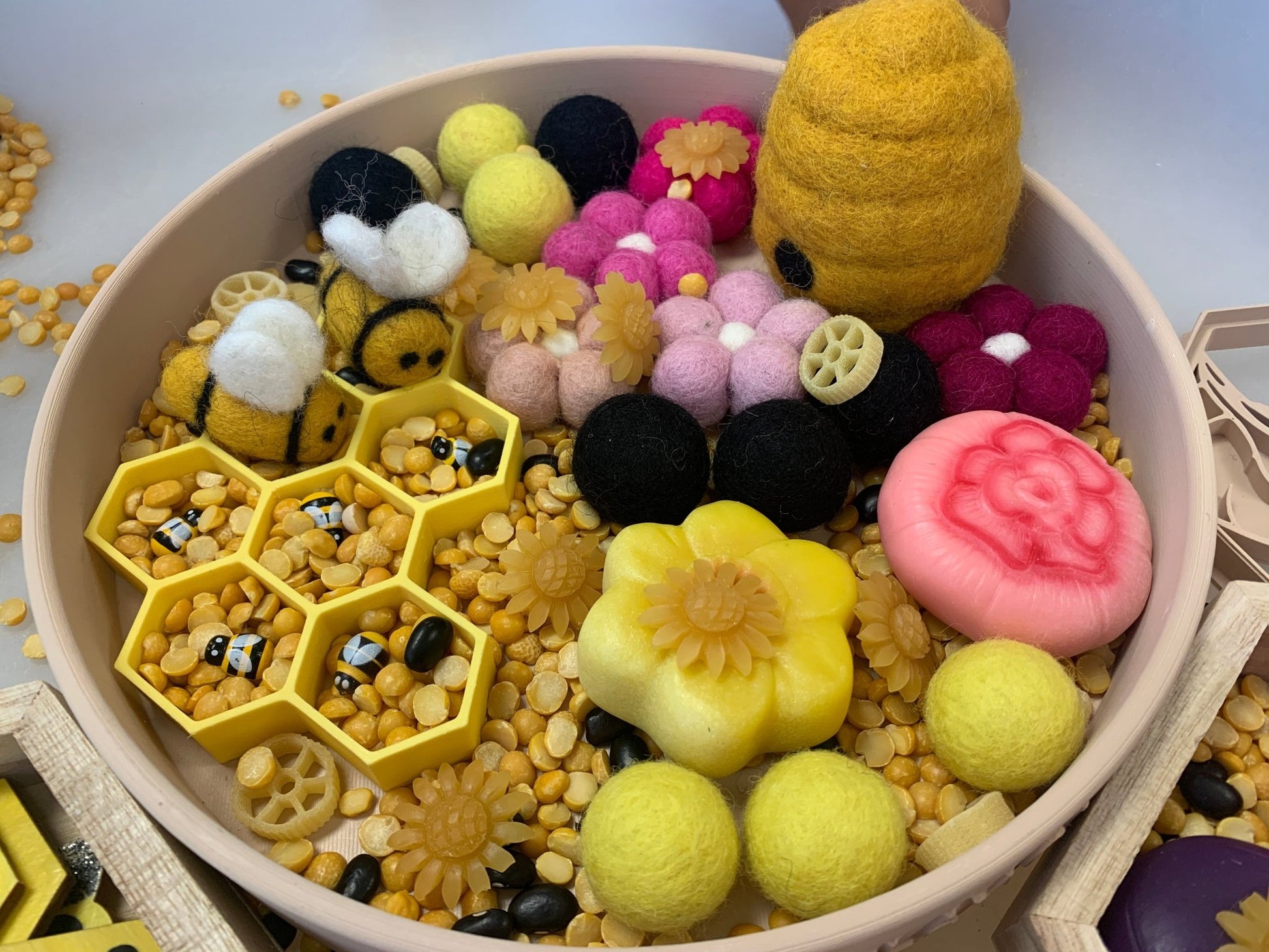 Honey Comb 3D printed Eco - Friendly - Sensory Tray - CJECOPLAY Inc.