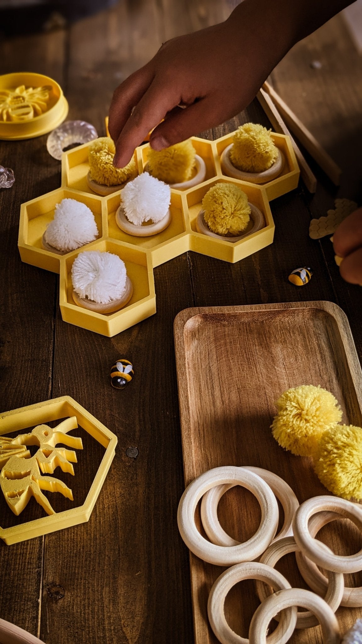 Honey Comb 3D printed Eco - Friendly - Sensory Tray - CJECOPLAY Inc.