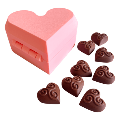 NEW - Heart Chocolate Box + 10 Chocolate Counters - CJECOPLAY Inc.